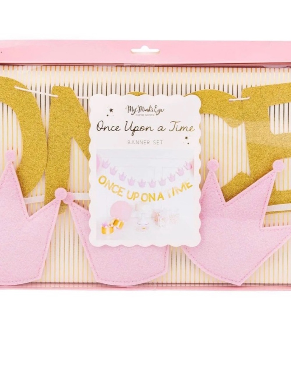 Once Upon a Time Banner Set - Pink & Gold Party Garland